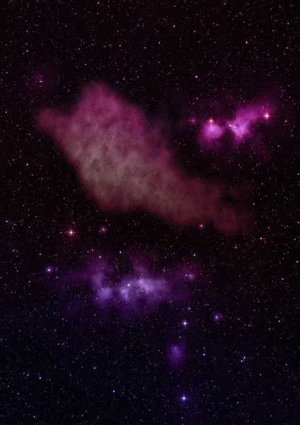 Uzayda bir yıldız alanı ve bir nebula