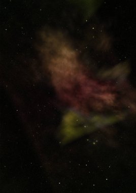 Uzayda bir yıldız alanı ve bir nebula