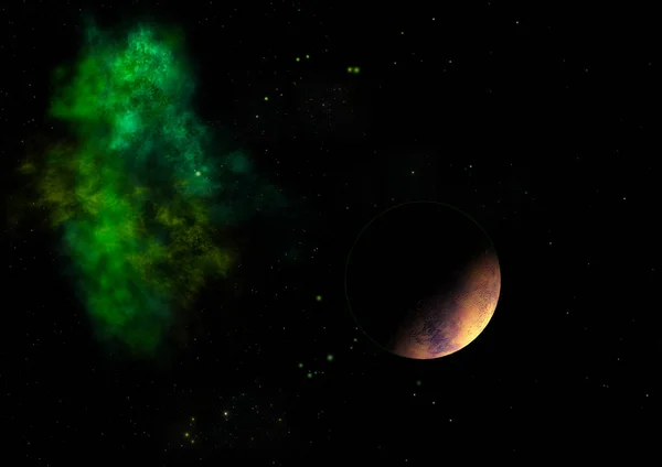 Far-out bolygók egy térben. 3D-leképezés — Stock Fotó