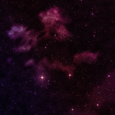 Uzayda bir yıldız alanı ve bir nebula