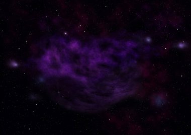 Uzayda bir yıldız alanı ve bir nebula