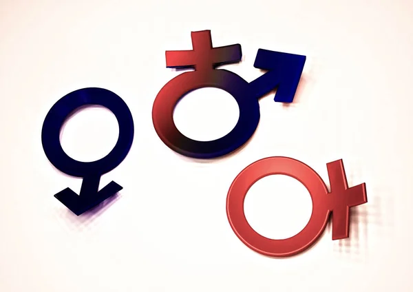 Man's and female symbols. 3D render.