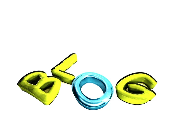 Dimensional inscription Blog. 3D illustration. — Stock Photo, Image