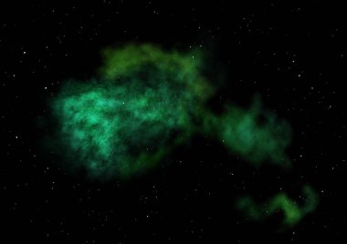 Uzayda bir yıldız alanı ve bir nebula