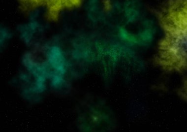 Uzayda bir yıldız alanı ve bir nebula