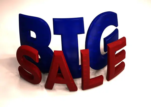 Надпись на Big SALE. 3D иллюстрация . — стоковое фото