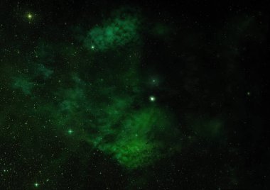 Uzayda bir yıldız alanı ve bir nebula
