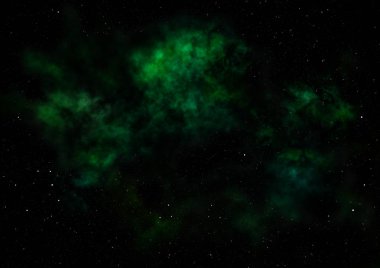 Uzayda bir yıldız alanı ve bir nebula