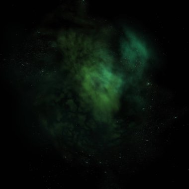 Uzayda bir yıldız alanı ve bir nebula