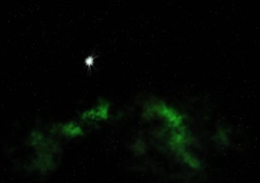 Sonsuz bir yıldız alanının küçük bir parçası. 3B görüntüleme