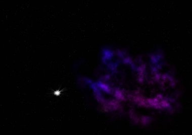 Sonsuz bir yıldız alanının küçük bir parçası. 3B görüntüleme