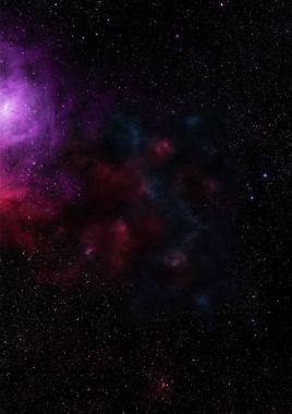 Sonsuz bir yıldız alanının küçük bir parçası. 3B görüntüleme