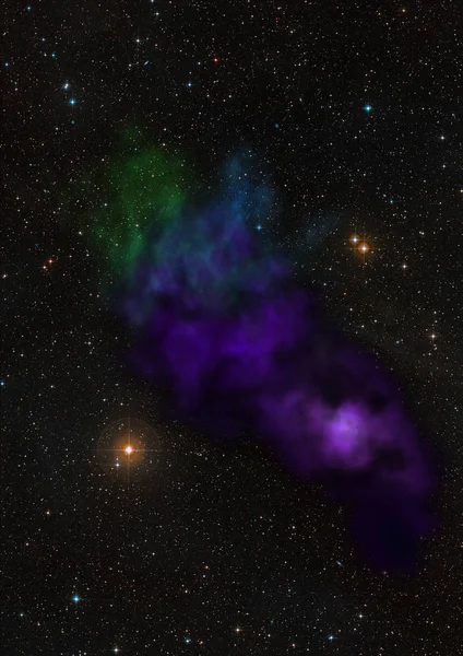 Campo stellare nello spazio e nebulose — Foto Stock