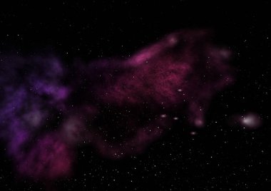 Uzayda bir yıldız alanı ve bir nebula