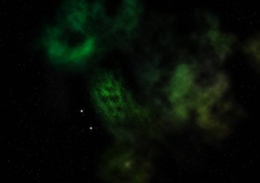 Uzayda bir yıldız alanı ve bir nebula