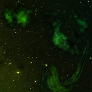 Uzayda bir yıldız alanı ve bir nebula