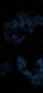 Uzayda bir yıldız alanı ve bir nebula