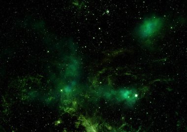 Uzayda bir yıldız alanı ve bir nebula