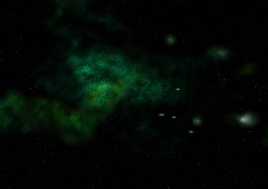 Uzayda bir yıldız alanı ve bir nebula