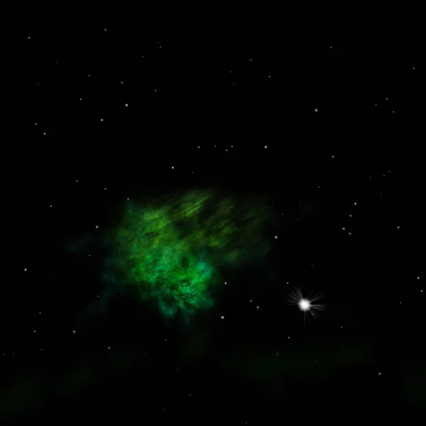 Uzayda bir yıldız alanı ve bir nebula. — Stok fotoğraf