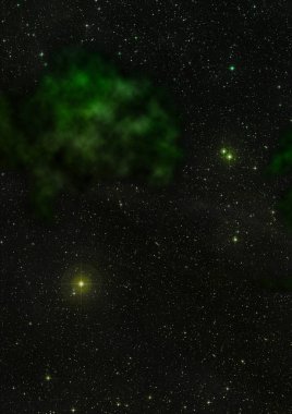 Uzayda bir yıldız alanı ve bir nebula