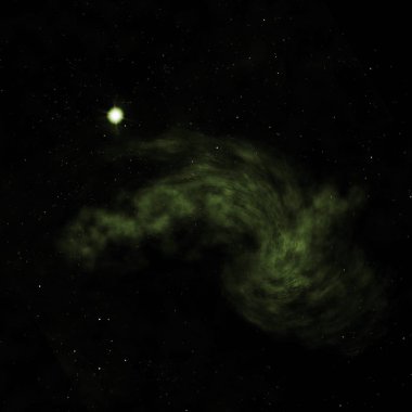 Parlayan nebula olmak. 3B görüntüleme