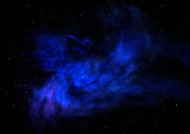 Uzayda bir yıldız alanı ve bir nebula