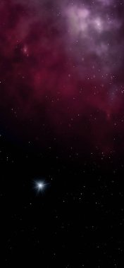 Sonsuz bir yıldız alanının küçük bir parçası. 3B görüntüleme