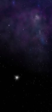 Sonsuz bir yıldız alanının küçük bir parçası. 3B görüntüleme