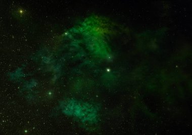 Uzayda bir yıldız alanı ve bir nebula