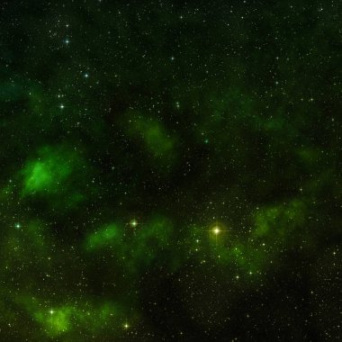Uzayda bir yıldız alanı ve bir nebula