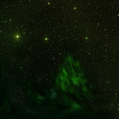 Uzayda bir yıldız alanı ve bir nebula