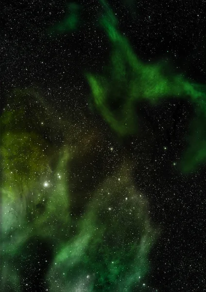 Uzayda bir yıldız alanı ve bir nebula