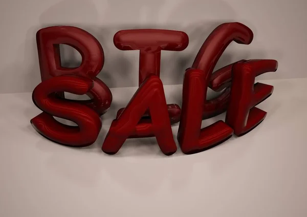 Размерная надпись Big SALE. 3D иллюстрация . — стоковое фото