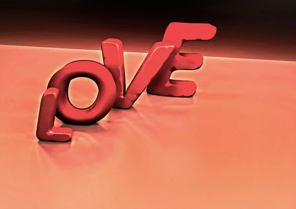 Dimensionale inscriptie van liefde. 3D illustratie. — Stockfoto