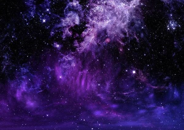 Πεδίο αστεριών στο διάστημα και νεφελώματα — Φωτογραφία Αρχείου