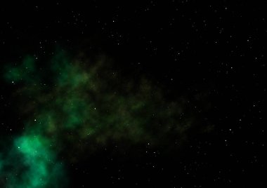 Uzayda bir yıldız alanı ve bir nebula