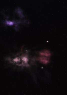 Sonsuz bir yıldız alanının küçük bir parçası. 3B görüntüleme