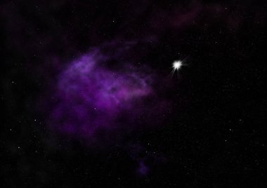 Uzayda bir yıldız alanı ve bir nebula