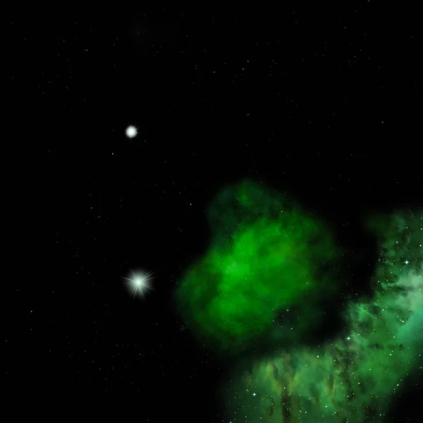 Câmp stelar în spaţiu şi nebuloase. Redare 3D — Fotografie, imagine de stoc