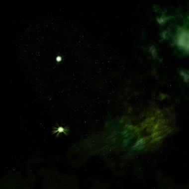 Sonsuz bir yıldız alanının küçük bir parçası. 3B görüntüleme