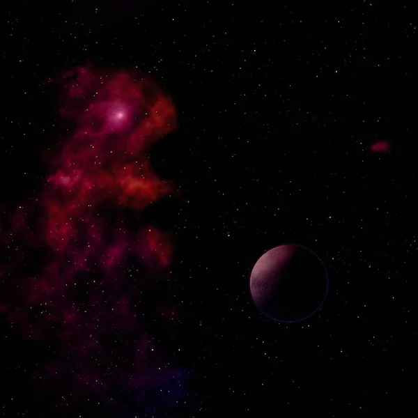 Planete într-un spațiu împotriva stelelor. Redare 3D . — Fotografie, imagine de stoc