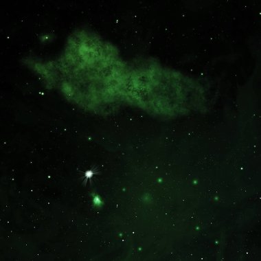 Sonsuz bir yıldız alanının küçük bir parçası. 3B görüntüleme