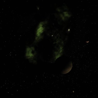 Bir alanda kuruyorsun gezegenler. 3D render.