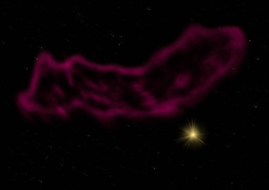 Sonsuz bir yıldız alanının küçük bir parçası. 3B görüntüleme