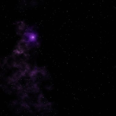 Sonsuz bir yıldız alanının küçük bir parçası. 3B görüntüleme