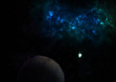 Gezegenler yıldızlara karşı. 3B görüntüleme.