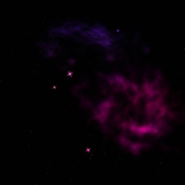 Sonsuz bir yıldız alanının küçük bir parçası. 3B görüntüleme