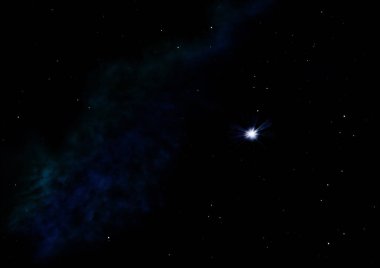 Sonsuz bir yıldız alanının küçük bir parçası. 3B görüntüleme