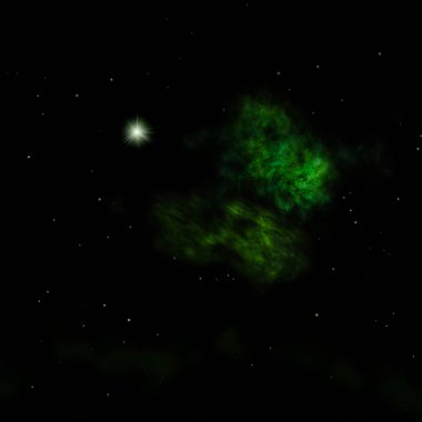 Sonsuz bir yıldız alanının küçük bir parçası. 3B görüntüleme